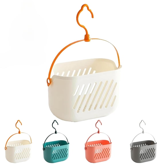 Hanging Shower Caddy Basket with Hook, Portable Plastic Shower Organizer for Bathroom Storage, New Lightweight Portable Plastic Organizer with Draining Function for Shampoo, ,Red