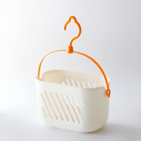 Hanging Shower Caddy Basket, Plastic Bath Toy Storage Organizer With Hook, Water-Resistant Hanging Basket For Shower, Bathroom, Kitchen, Pantry, College Dorm Room Essentials