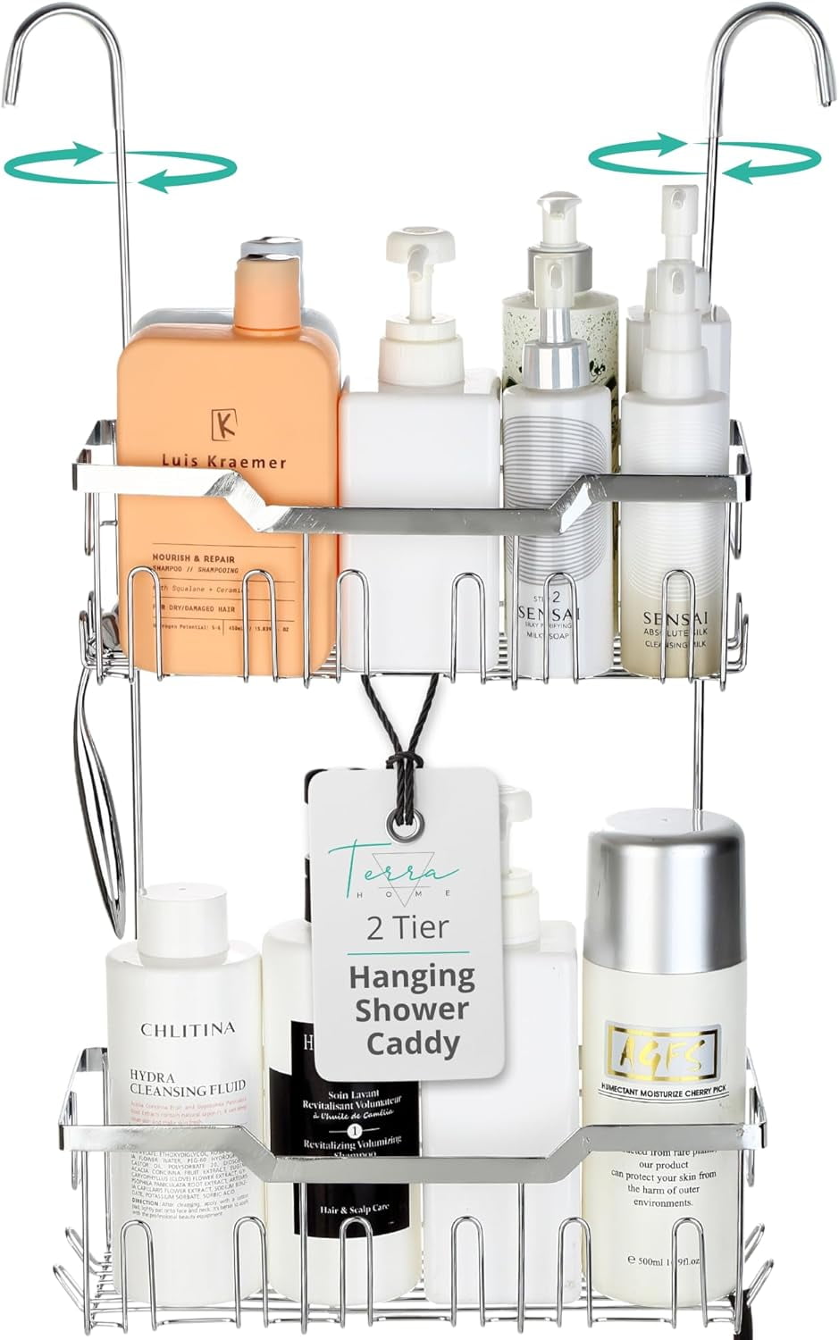 Hanging Shower Caddy Over Door - 304 Rust-proof Stainless Steel Shower ...