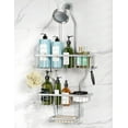 thumbnail image 1 of Hanging Shower Caddy Over Shower Head with 10 Hooks for Razor/Sponge, Soap Basket Never Rust Aluminum, Large - Silver, 1 of 8