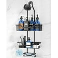Hanging Shower Caddy Over Shower Head with 10 Hooks for Razor/Sponge