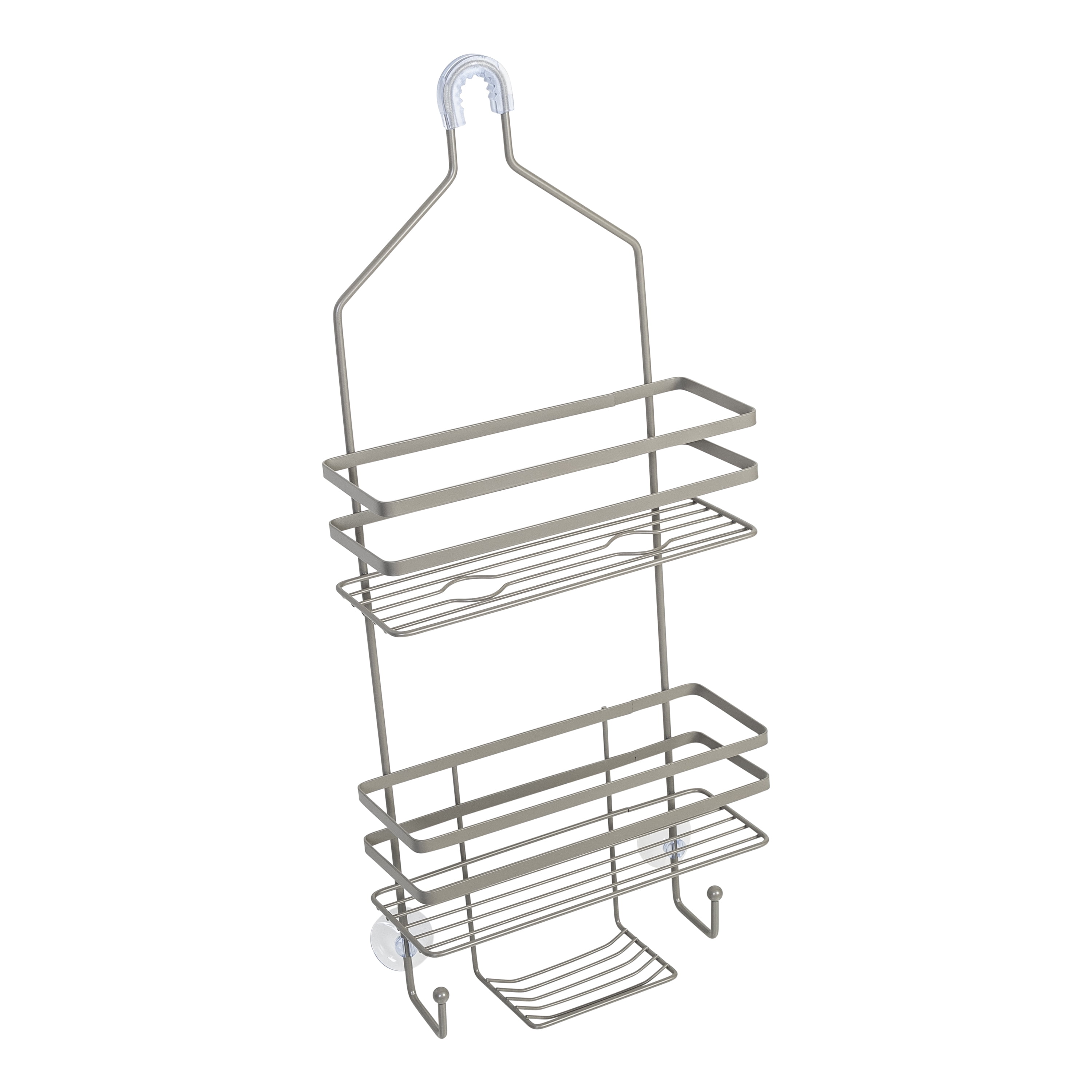 HoneyCanDo Steel 3Tier Hanging Shower Caddy, Satin Nickel