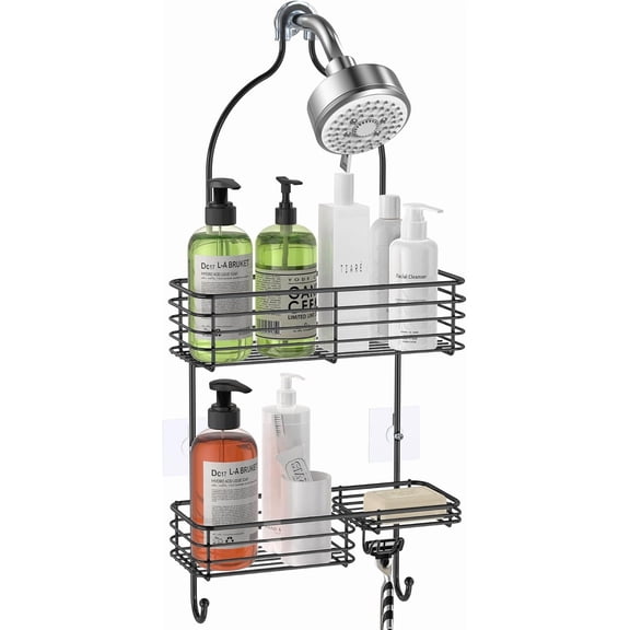 Hanging Shower Head Caddy, Rustproof Bathroom Shower Shelf Organizer, Stainless Steel Over The Storage Rack, for Toilet, Bathroom