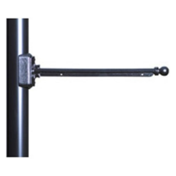 Hanging Sign Mounting Arm - Pole Mount Bracket - 18" Black Aluminum Sign Holder - Standard Size Plaque Display - Durable Outdoor Signage