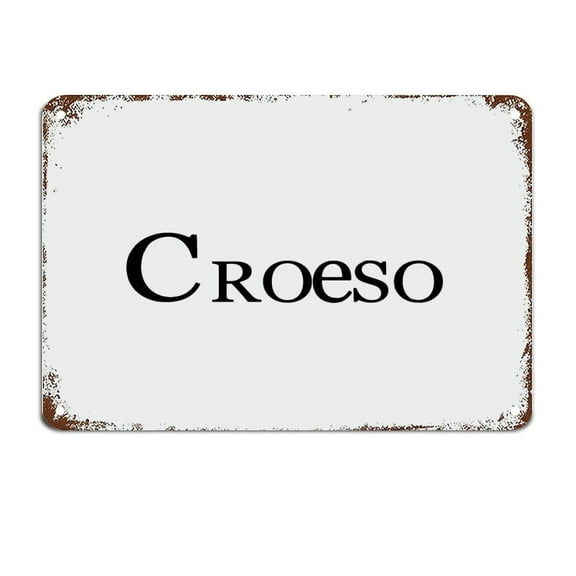 Hanging Sign Welsh Croeso with Welsh Dragon Door Metal Sign with Sayings Metal Tin Sign Motivational Wall Art Rustic Wall Decorations (Aluminum) Size: 12 x 16 inch