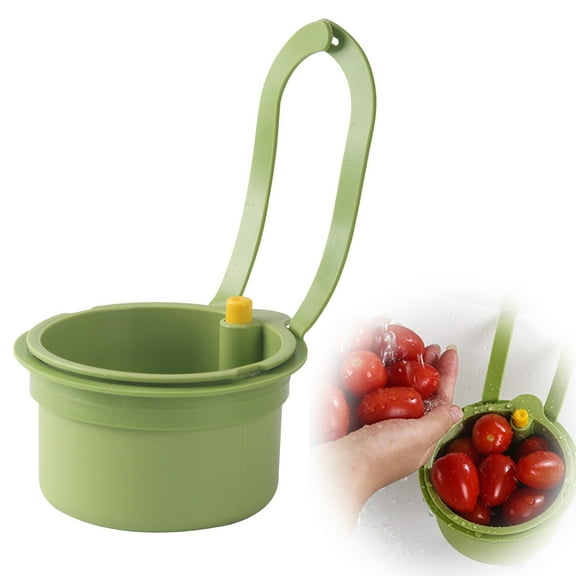 Hanging Sink Drain Basket Green, Strainer Basket Faucet Hanger, Kitchen Drain Shelf, Hanging Kitchen Strainer Basket, No Drill, Suction Cup, Perfect for Sink and Faucet, By Kingtowag
