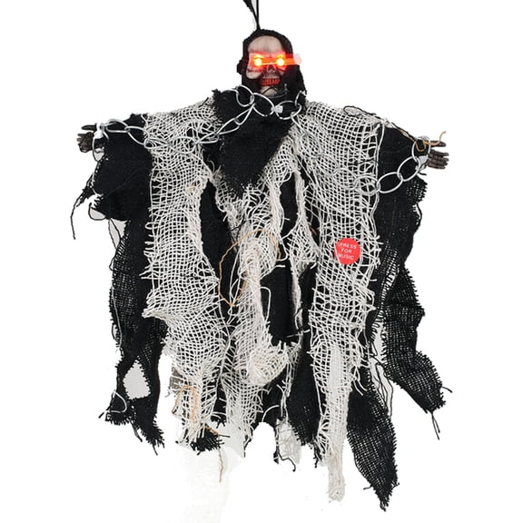 Hanging Skeleton Ghost With Lights And Sounds Decoration