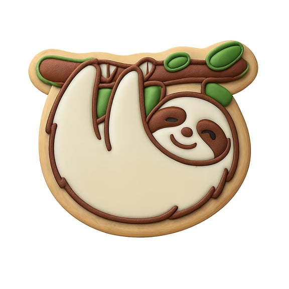 Hanging Sloth Cookie Cutter & Stamp - 4x3.5 Fun Kitchen Baking