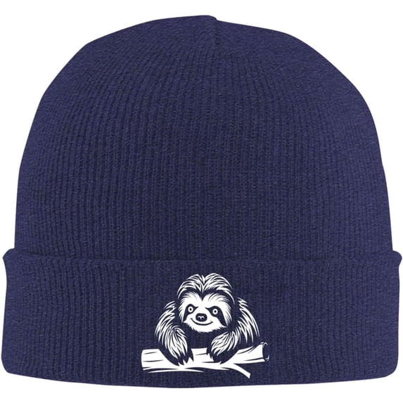 Hanging Sloth Funny Beanie Hat Winter Soft Slouchy Knit Skull Caps Gift Men Women