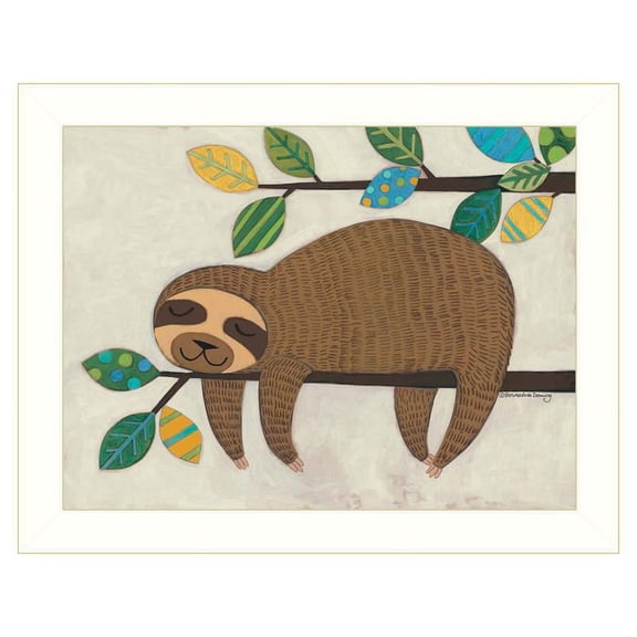 TrendyDecor4U Hanging Sloth II By Bernadette Deming Framed Print BER1316-712W