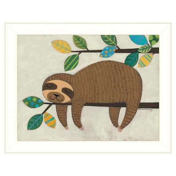TrendyDecor4U Hanging Sloth II By Bernadette Deming Framed Print BER1316-712W
