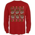 thumbnail image 1 of Hanging Sloth Ugly Christmas Sweater Mens Long Sleeve T Shirt Red 3X-LG, 1 of 1