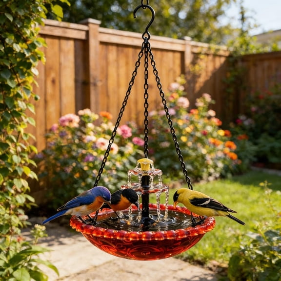 Hanging Solar Bird Bath Fountain – Solar-Powered Cascade Pump & Shower Set, Outdoor Decorative for Patio & Garden