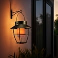 Hanging Solar Lantern, Country Solar Light Lantern, Flickering Flameless Solar Outdoor Wall