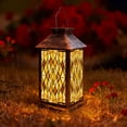 thumbnail image 1 of Hanging Solar Lantern Gold stained glass window Geometric LED Lanterns Outdoor Waterproof Garden Decor Lights Gifts for Women, 1 of 8