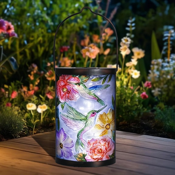 Hanging Solar Lantern Outdoor Decorative Waterproof LED Solar Hummingbird Lights Tabletop Lamp for Outdoor Patio Garden