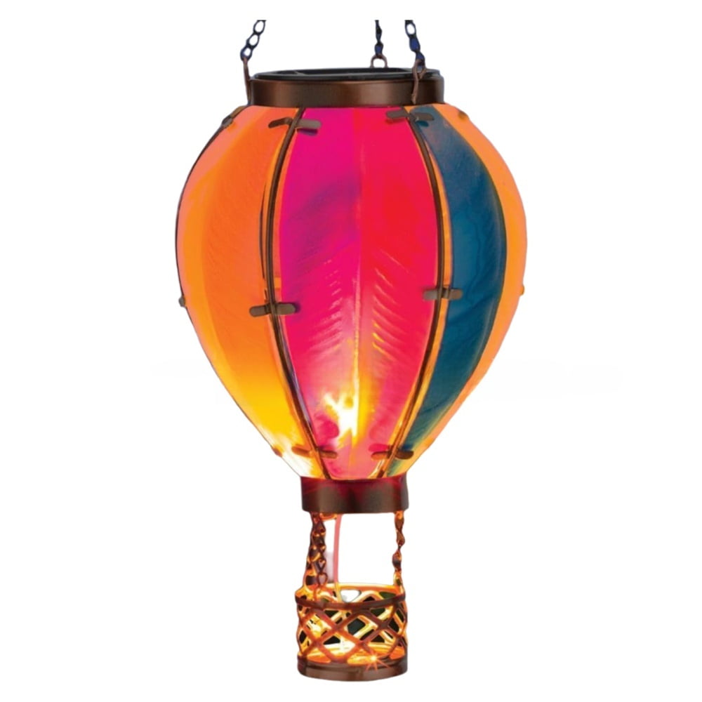 15'' Multicolor Glass Hot Air Balloon LED Lantern