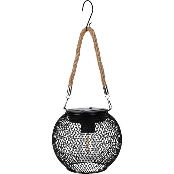 Hanging Solar Lanterns Outdoor Waterproof Decorative Metal Garden Lights Sun-Powered for Patio Fence Umbrella High Efficiency Large Photovoltaic Lamps for Outside Decor and Housewarming Gift