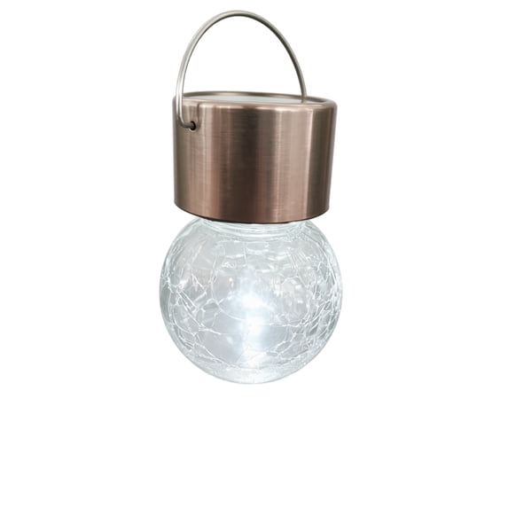 Hanging Solar Light, Crackle Glass GlobewithClip, 1 Pack,forOutdoor Garden Patio Fence Decor