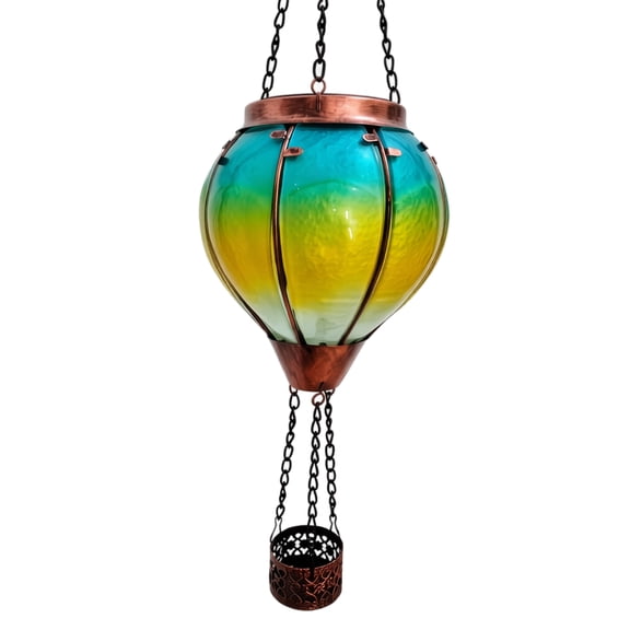 Hanging Solar Light Rainbow Hot Air Balloon Single Pack Outdoor Garden Decor
