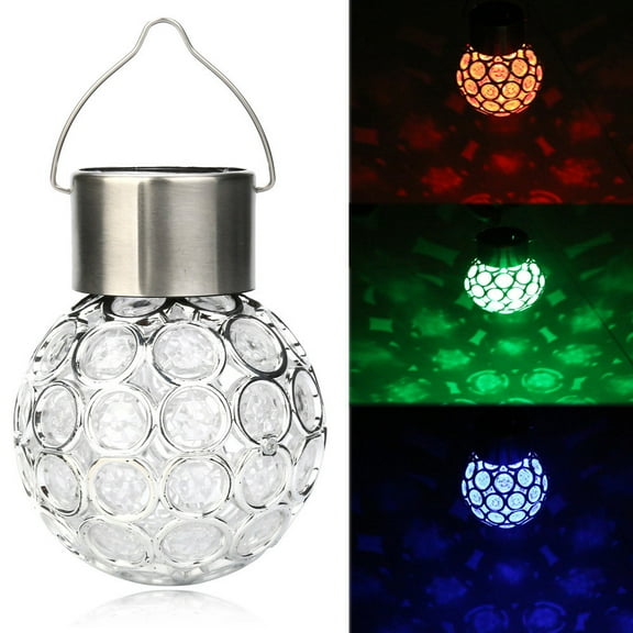 Hanging Solar Lights Outdoor, Decorative Cracked Glass Ball Light, Solar Powered Waterproof Globe Lighting, Hanging Globe Solar Lights for Garden, Yard, Patio, Lawn, Flower Bed