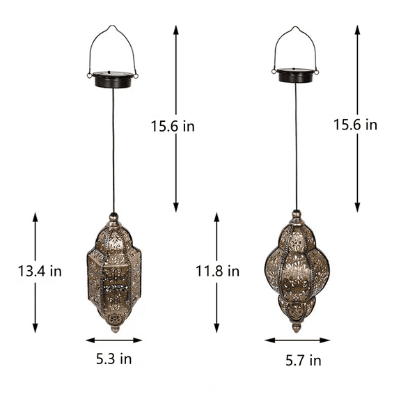 Hanging Solar Lights Outdoor Garden Decor, Solar Moroccan Lantern, Moroccan Lamp for Yard Apartment Patio Decor, Solar Lanterns Outdoor Waterproof