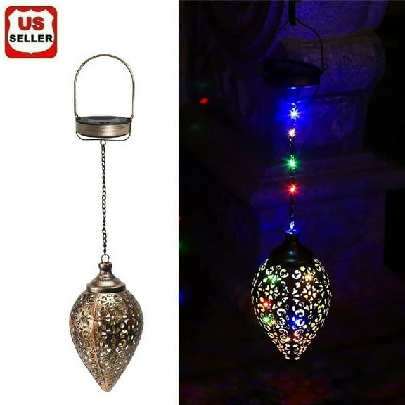Hanging Solar Lights Solar Lantern LED Garden Lights Metal Lamp Waterproof for Outdoor,Home Decorative,PartyFestival,Christmas