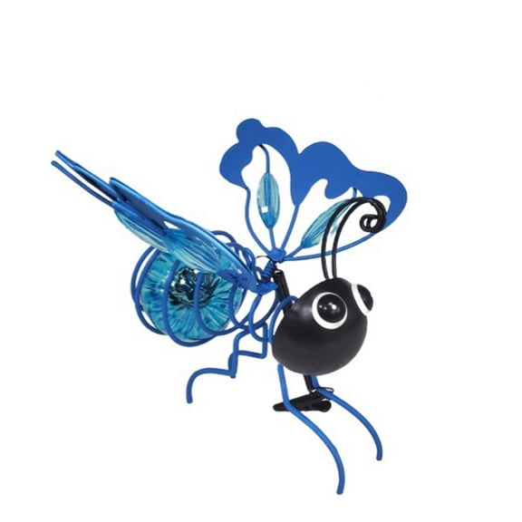 Hanging Solar Powered Luminous Insect Decor Light Outdoor Glowing Art Lamp for Garden Tree Porch Ambient Lighting Blue