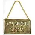 thumbnail image 1 of Hanging Solid Brass Fireplace Damper Open Closed Sign, 1 of 3