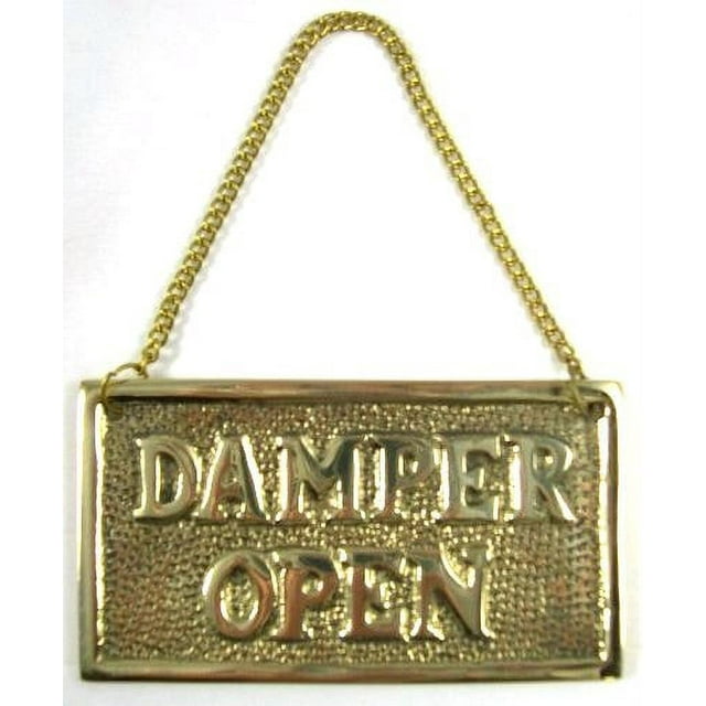 Hanging Solid Brass Fireplace Damper Open Closed Sign - Walmart.com