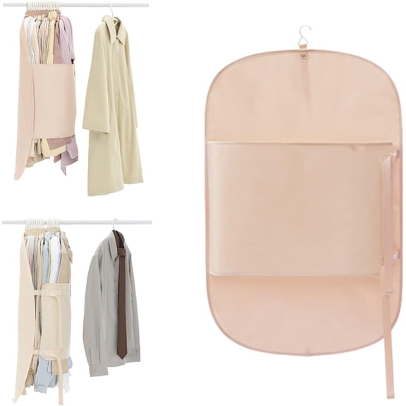 Hanging Space Saver Closet Compressor, Space-Saving Hanging Garment Bag,Side Compression Garment Storage for Coats & Jackets, Hanging Space Saver Closet Organizer Coat Bags