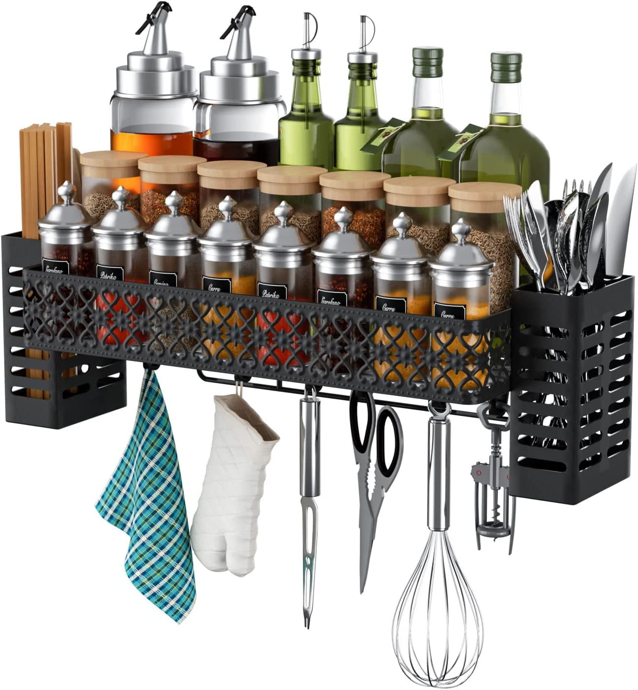 utensil holder and spice rack