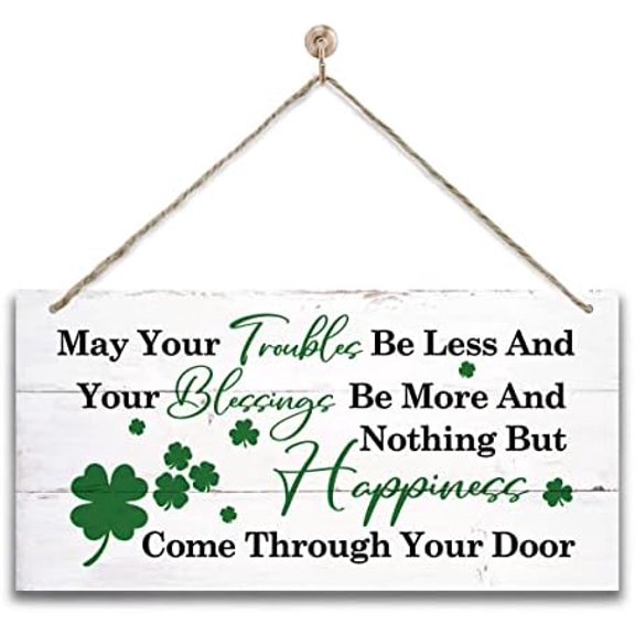 Hanging St Patricks Day Wood Decor Sign, Irish Prayer Printed Wood Wall Art Sign, Home Signs Decor, Hanging Door Wood Sign, Irish Blessing Sign, St Patricks Day Decor, Rustic Farmhouse Décor