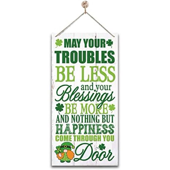 Hanging St Patricks Day Wood Decor Sign, Irish Prayer Printed Wood Wall Art Sign, Irish Home Signs Decor, Hanging Door Wood Sign, Irish Blessing Sign, St Patricks Day Decor, Rustic Farmhouse Decor