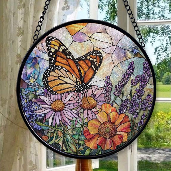 Hanging Stained Glass for Windows Butterfly, Festival Gift Ornament, Christmas Ornament Gift, Mother’s Day Keepsake, Valentine’s Day Decor, Keepsake 2025