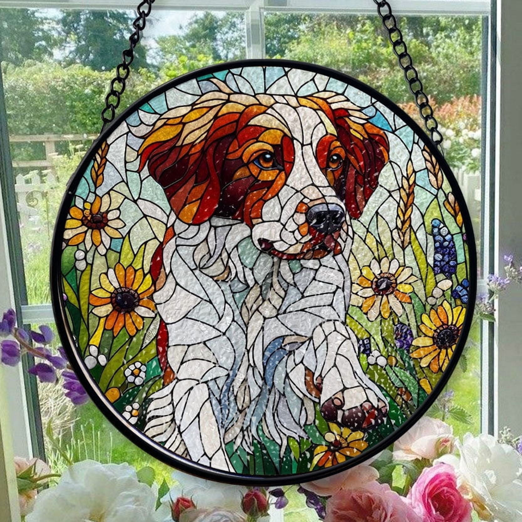 Hanging Stained Glass for Windows Dog - Stained Glass for Windows Dog ...