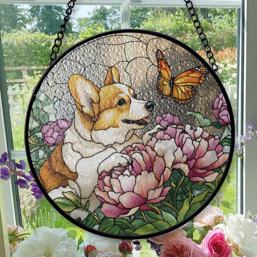 Hanging Stained Glass for Windows Dog - Stained Glass for Windows Dog ...
