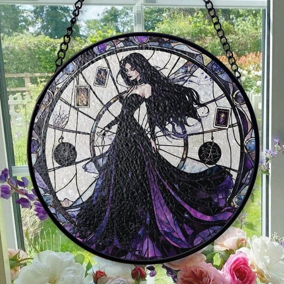 Hanging Stained Glass for Windows Forest - Stained Glass for Windows Forest, Festival Gift Ornament, Year-Round Decorative Piece, Home Wall & Window Art