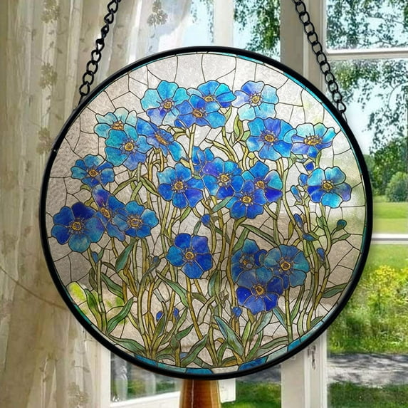 Hanging Stained Glass for Windows Forget, Festival Gift Ornament, Christmas Ornament Gift, Mother’s Day Keepsake, Valentine’s Day Decor, Keepsake 2025