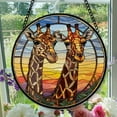 thumbnail image 1 of Hanging Stained Glass for Windows Giraffes - Stained Glass for Windows Giraffes, Festival Gift Ornament, Year-Round Decorative Piece, Home Wall & Window Art, 1 of 6