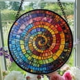 thumbnail image 1 of Hanging Stained Glass for Windows Rainbow Spiral Mosaic - Stained Glass for Windows Rainbow Spiral Mosaic, Festival Gift Ornament, Year-Round Decorative Piece, 1 of 6