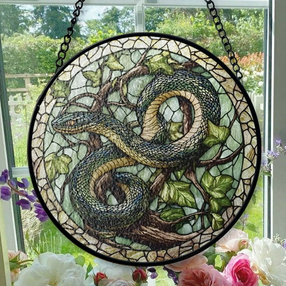 Hanging Stained Glass for Windows Snake Snake Light - Stained Glass for ...