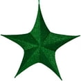 thumbnail image 1 of Hanging Star Decoration, Christmas Decoration Star Decoration Party, 4th of July Star Home Decorations, Ultra Lightweight, Fabric Covered, Fold Flat Metal Frame (32 inch, Green Metallic Mesh), 1 of 6