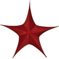thumbnail image 1 of Hanging Star Decoration, Christmas Decoration Star Decoration Party, 4th of July Patriotic Star Home Decorations, Ultra Lightweight, Fabric Covered, Fold Flat Metal Frame (44 Inch, Red Metallic Mesh), 1 of 7