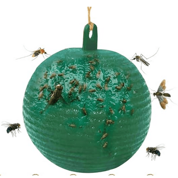 Hanging Sticky Fly Ball, Sticky Balls, Solid/color Adhesive Insect/catcher for Kitchen, Pantry, Fruit Fly & Gnat Trap for Spring and Summer, Easy Clean Bug/catcher, Dark Green
