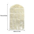 thumbnail image 1 of Hanging Storage Bag for Closets - Portable 16 Pockets Hanging Organizer for Socks, Bras and Underwear, Behind the Door Organizer, Beige, 1 of 2