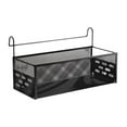 thumbnail image 1 of Hanging Storage Basket Bedside Organizer Iron Rack for Dorm Bunk Bed Apartment Office Black, 1 of 9