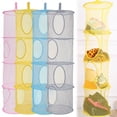 thumbnail image 1 of Hanging Storage Basket Cozival 4-Tier Foldable Hanging Storage Basket - Multi-Layer Compartment Organizer Net, Space-Saving Clothes & Small Items Storage Solution, Foldable Organizer Net, D, 1 of 6