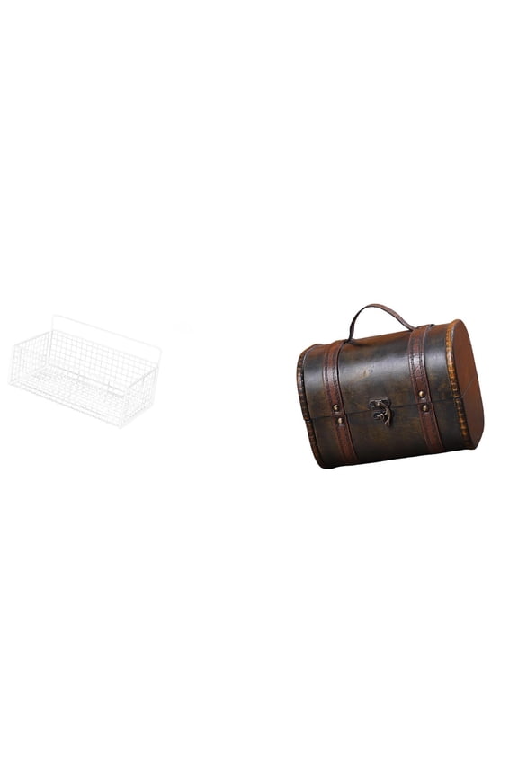 Hanging Storage Basket Jewelry Organizer Decorative Wooden Box Metal Wire Design for Home Living Room Women