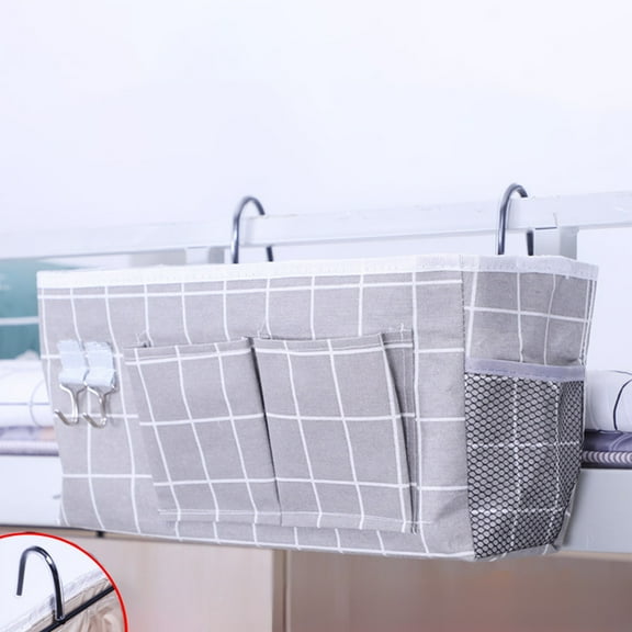 Hanging Storage Basket Large Capacity Lattice Organizer for Dorm Room Bedside and Bathroom Cabinet with Easy Access and Design for College Academic and Small Space Living